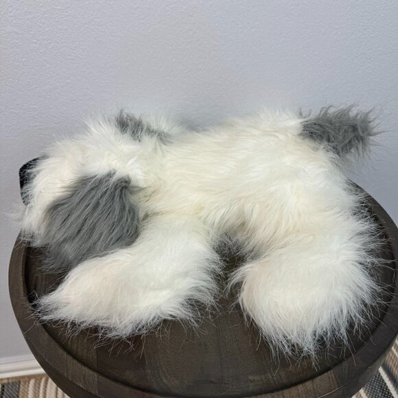 Tri Russ Woofie Sheep Puppy Dog Plush Stuffed Toy Animal White Grey - Picture 4 of 9
